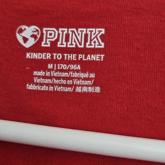 PINK | Plaid Logo | Victoria's Secret | Long Sleeved | Red | M | EUC - Picture 4 of 5